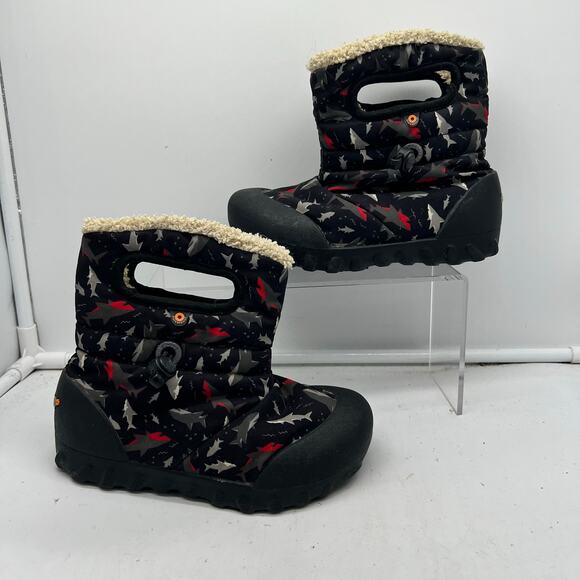 Bogs Snow Boots Kids Toddler 12 B Moc Pull On Winter Sharks - Picture 1 of 8